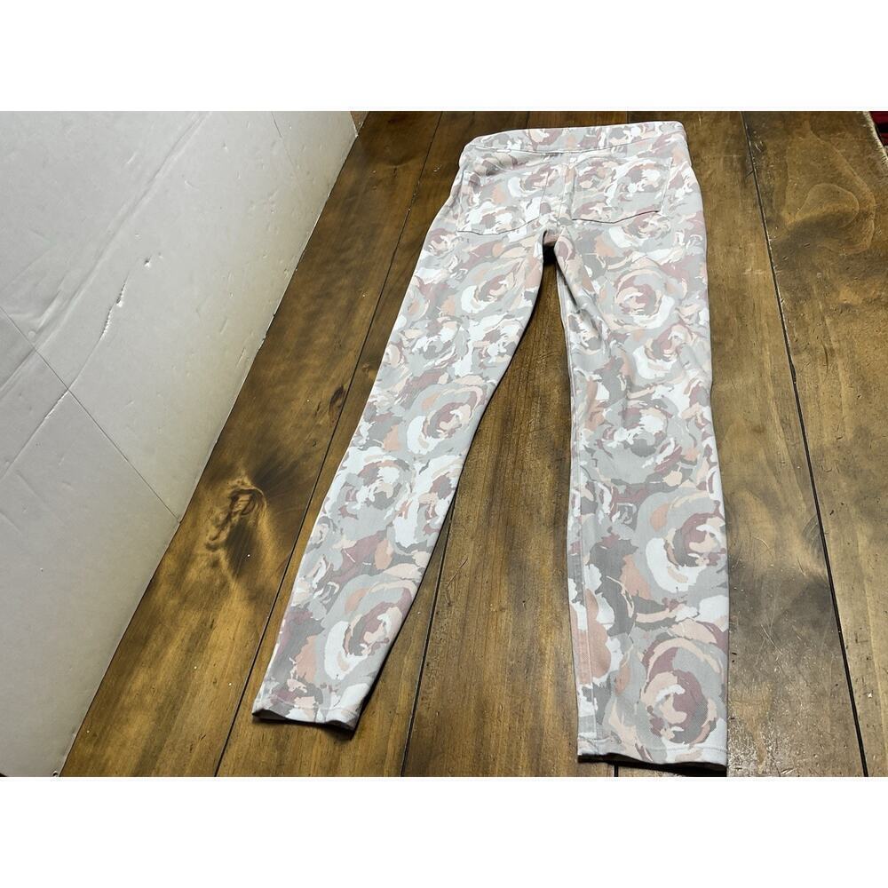 Spanx Blush Bloom Abstract Floral Jean Ish Jegging Legging Ankle Pants Medium - Picture 2 of 9